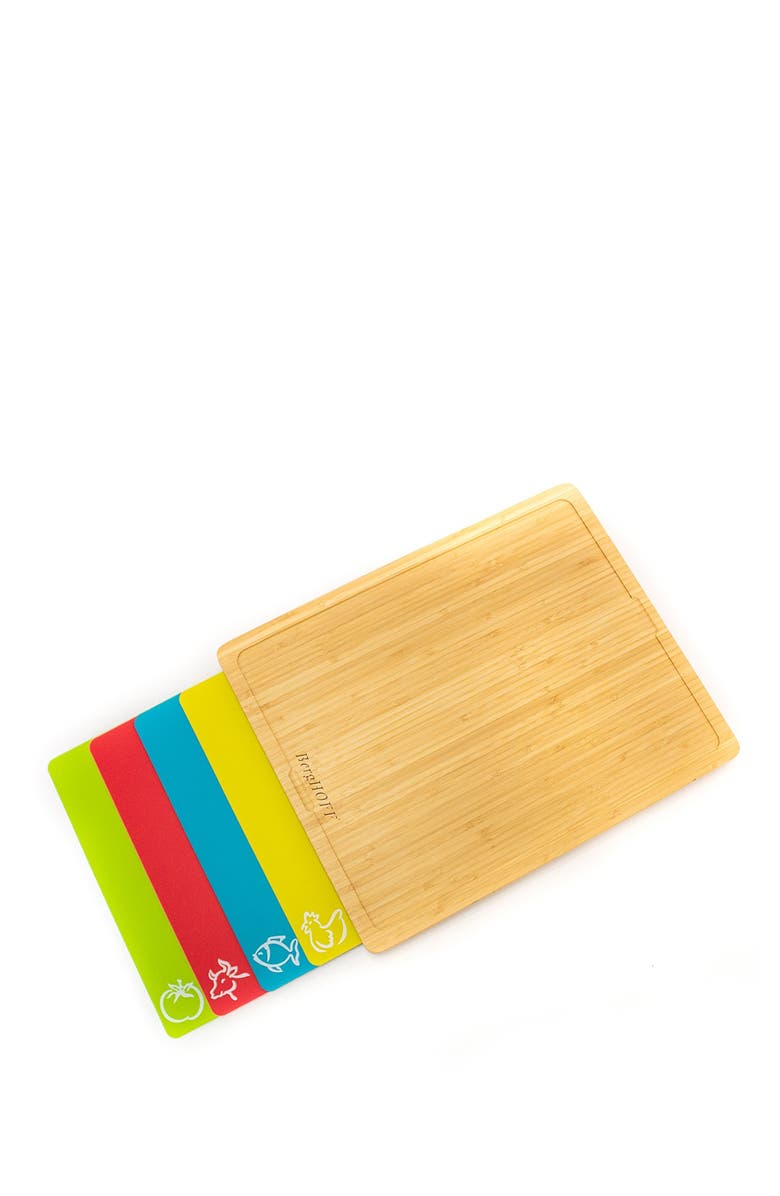 BergHOFF Bamboo 5-Piece Cutting Board Set, Alternate, color, Brown