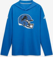 Nike Men's Nike Blue Detroit Lions Sideline Alternate Lightweight Long Sleeve Hooded Dri-FIT T-Shirt