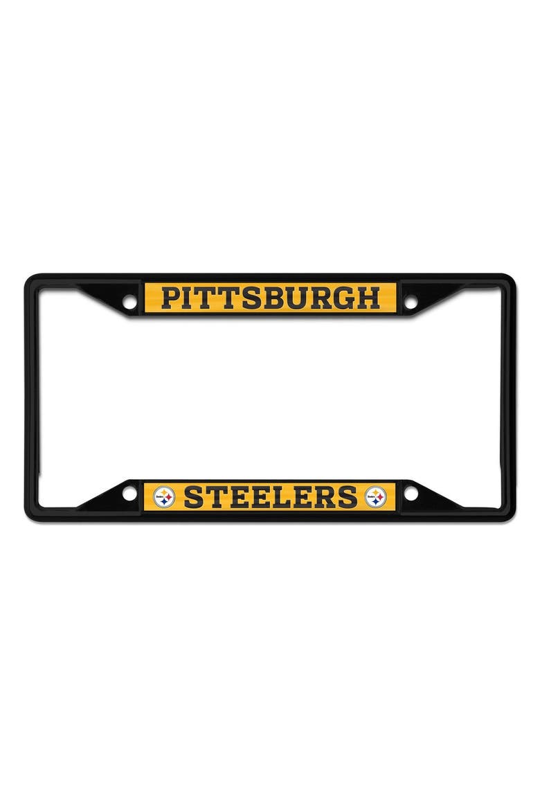 Pittsburgh Steelers Chrome Color License Plate Frame, Main, color, Black