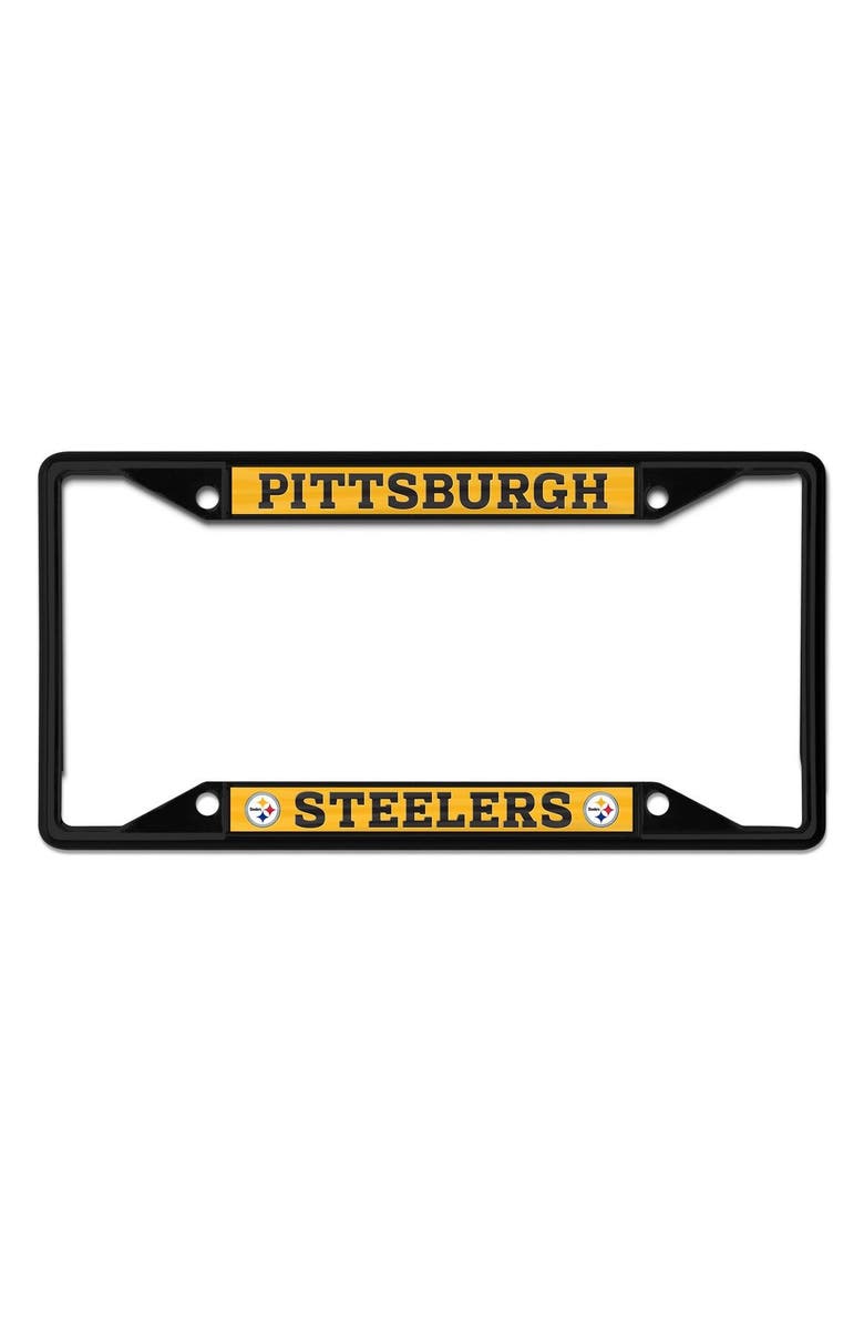 WINCRAFT Pittsburgh Steelers Chrome Color License Plate Frame, Main, color, Black