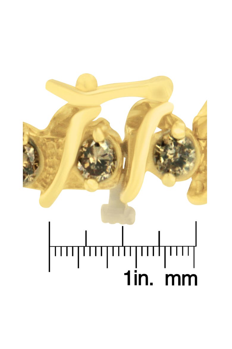14K Yellow Gold Round-Cut Diamond 'S' Bracelet, Alternate, color, Yellow