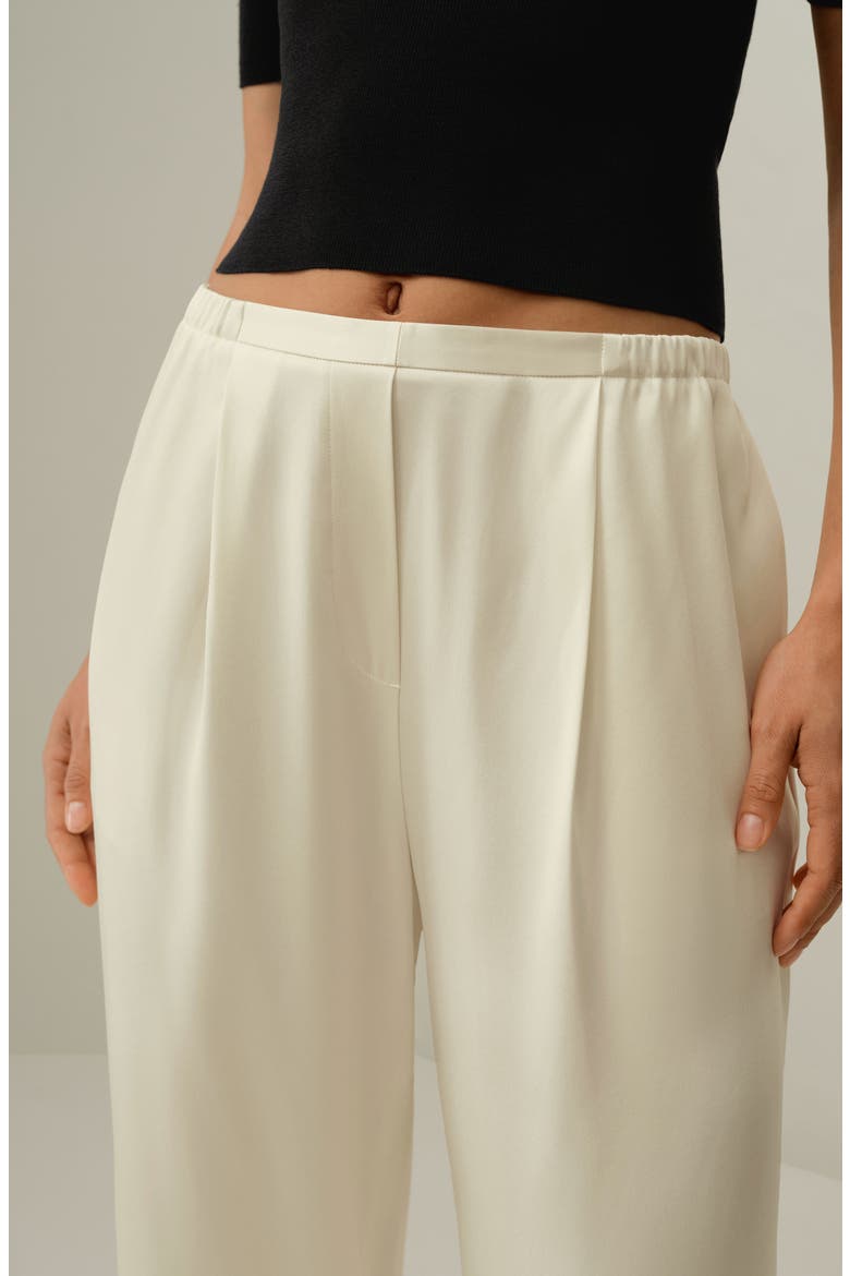 Women's Double Faced Silk Charmeuse Pants, Alternate, color, Lily White