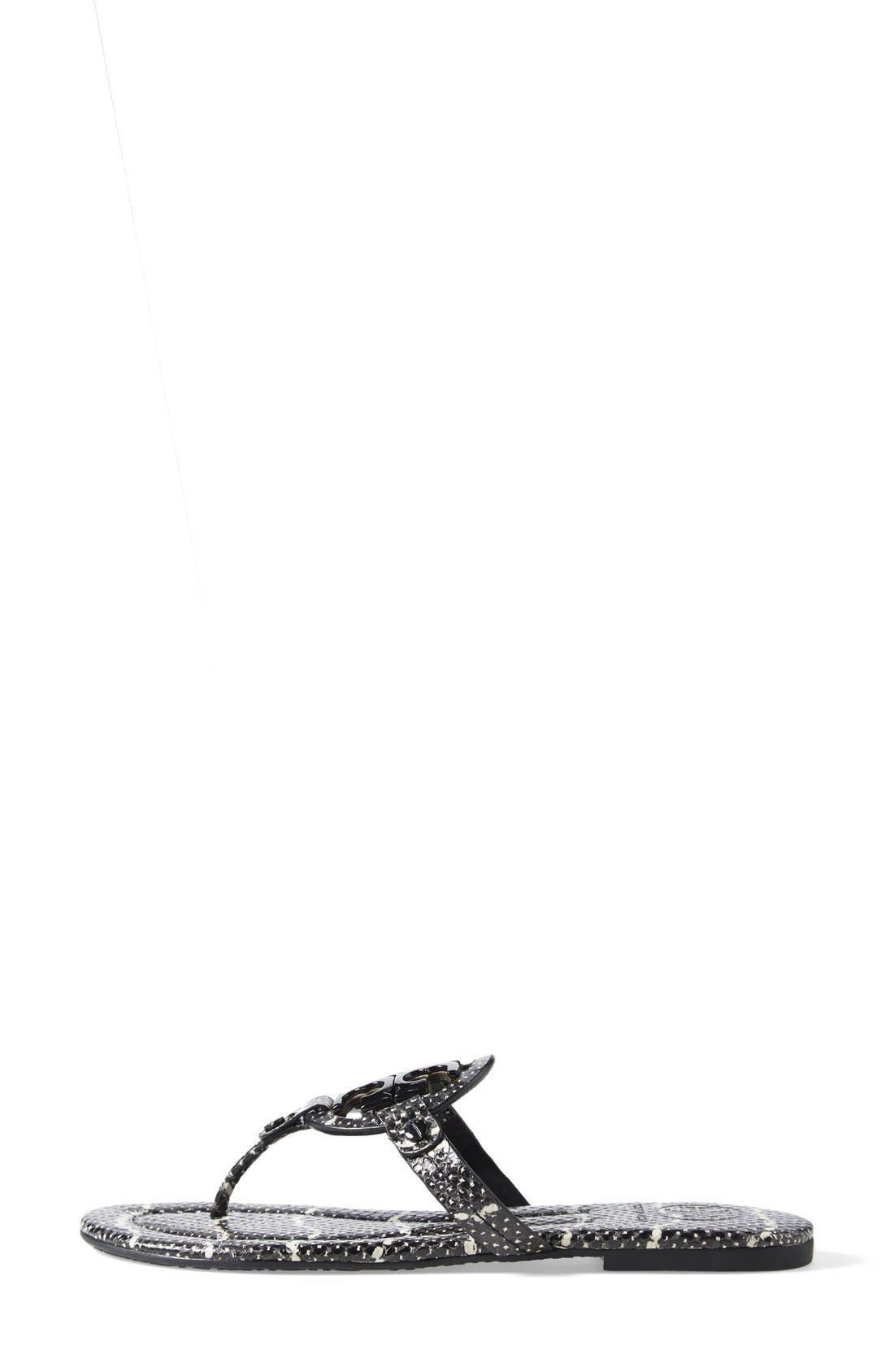 Tory Burch 'Miller 2' Snake Embossed Leather Sandal, Alternate, color, 