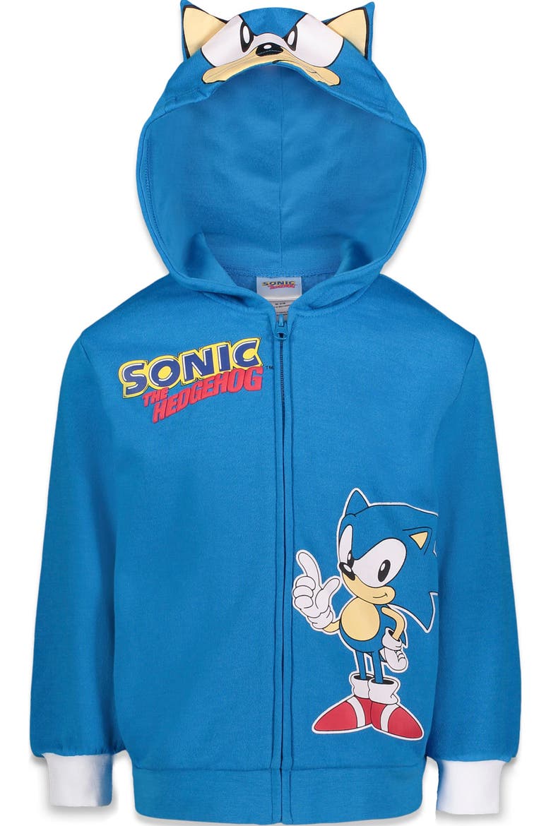 Sonic the Hedgehog Boys' Fleece Zip-Up Hoodie, Main, color, Sonic Blue