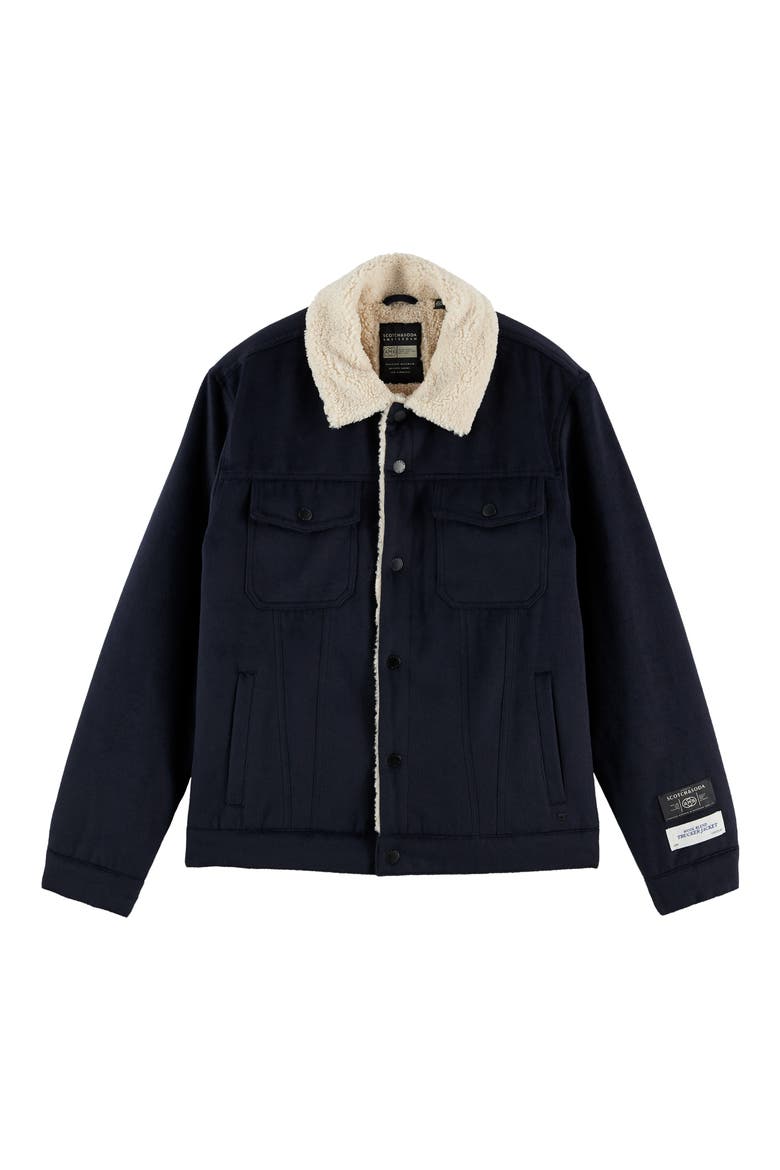 Fleece Lined Wool Blend Trucker Jacket, Alternate, color, NIGHTDNUQ
