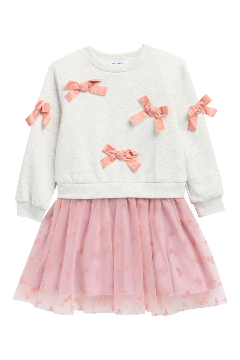 Kids' Mixed Media Dress, Main, color, HEATHER GREY