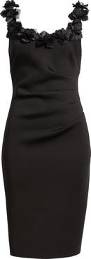 Eliza J Flower Embellished Scoop Neck Minidress