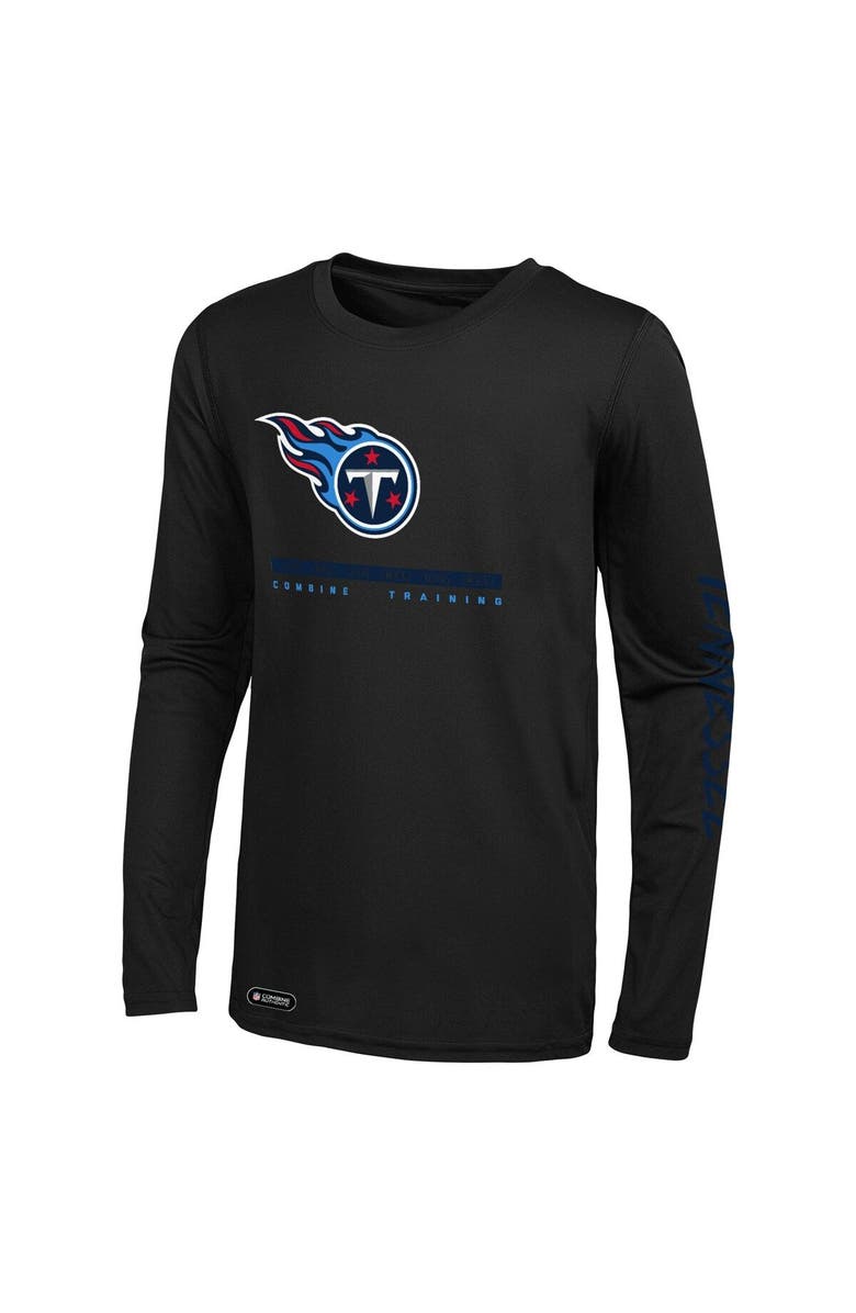Outerstuff Men's Black Tennessee Titans Agility Long Sleeve T-Shirt, Alternate, color, Black