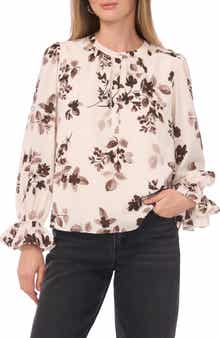1.STATE Floral Long Sleeve Top