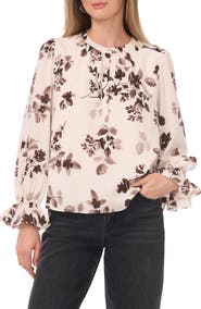 1.STATE Floral Long Sleeve Top