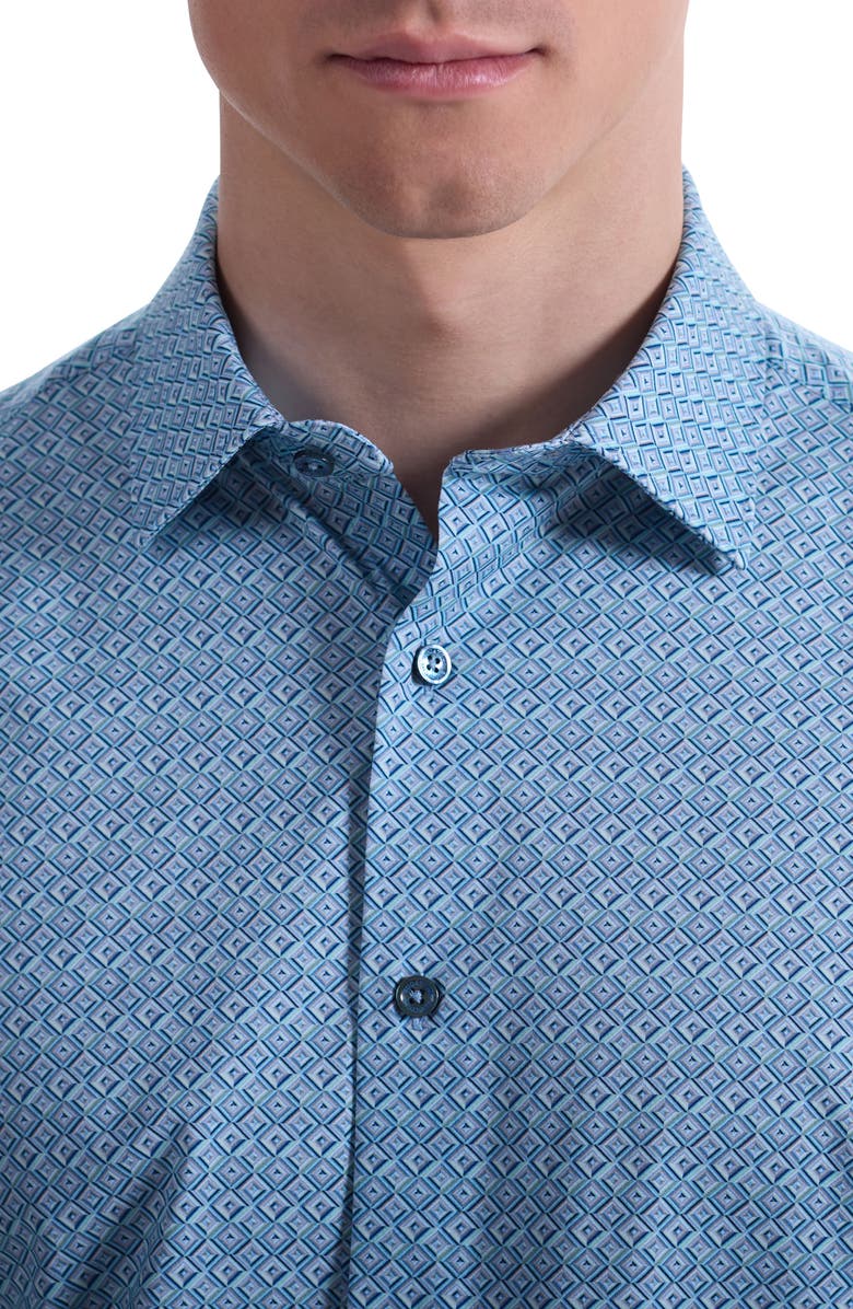 Bugatchi Miles OoohCotton<sup>®</sup> Short Sleeve Button-Up Shirt, Alternate, color, Menthol