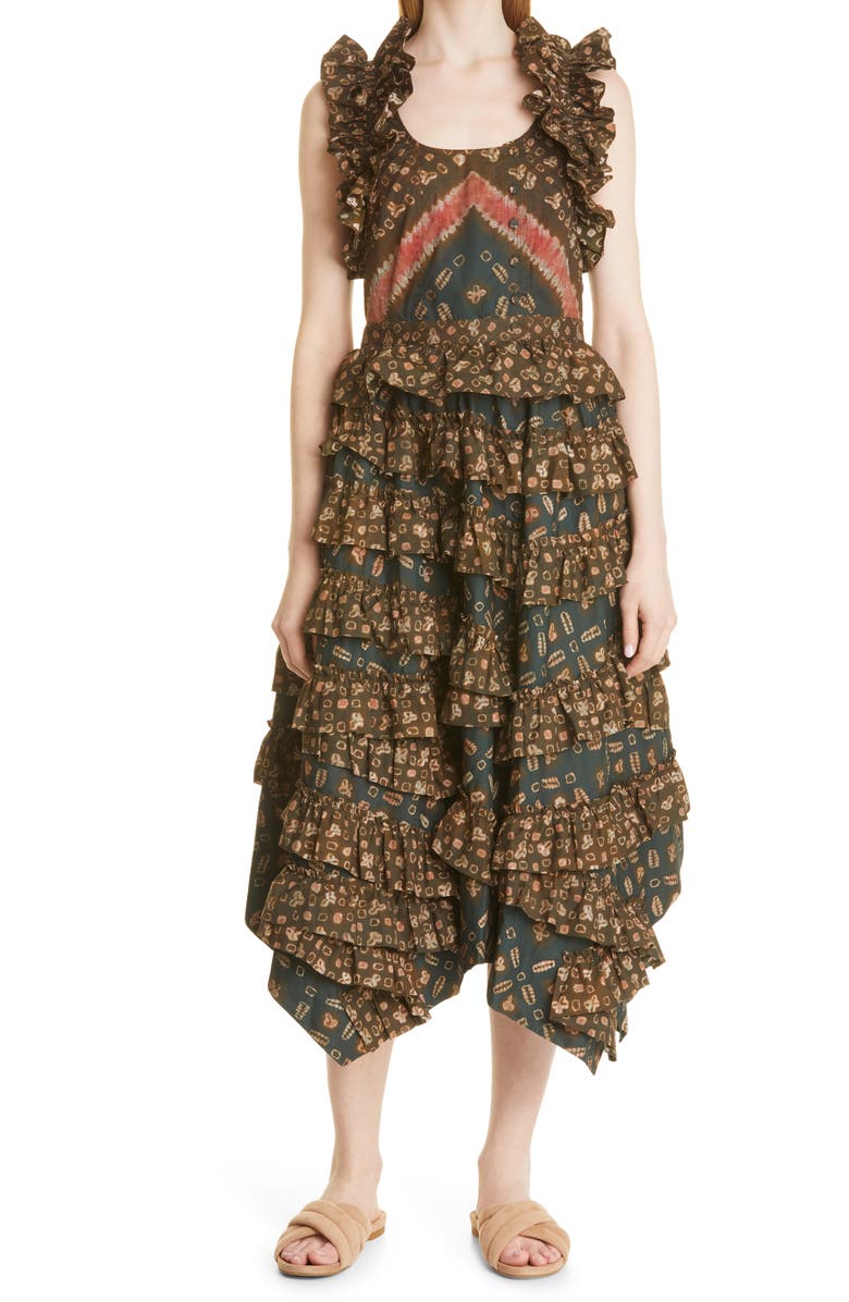 Ulla Johnson Nia Ruffle Midi Dress, Alternate, color,