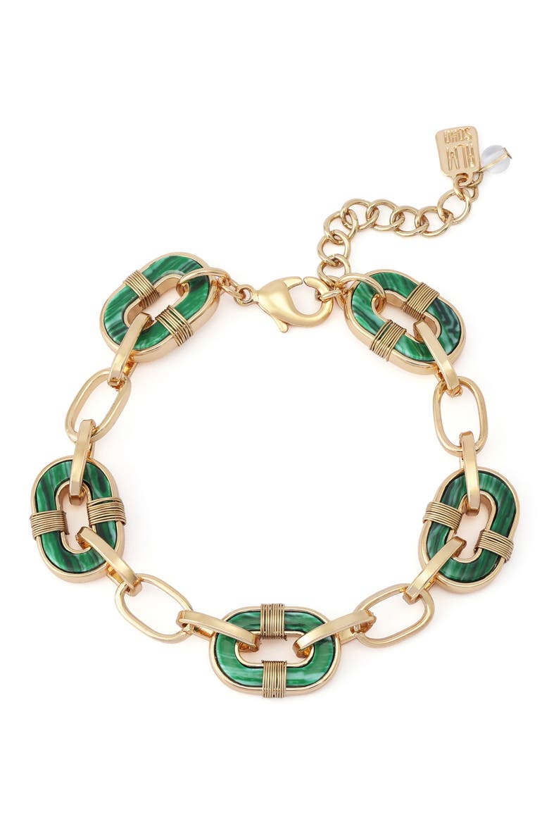 Reversible Semiprecious Stone Bracelet, Main, color, GREEN