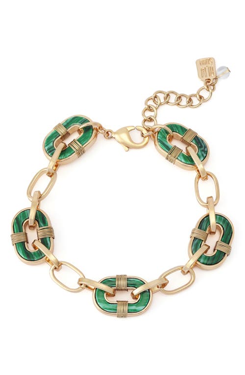 Robert Lee Morris Reversible Semiprecious Stone Bracelet In Green