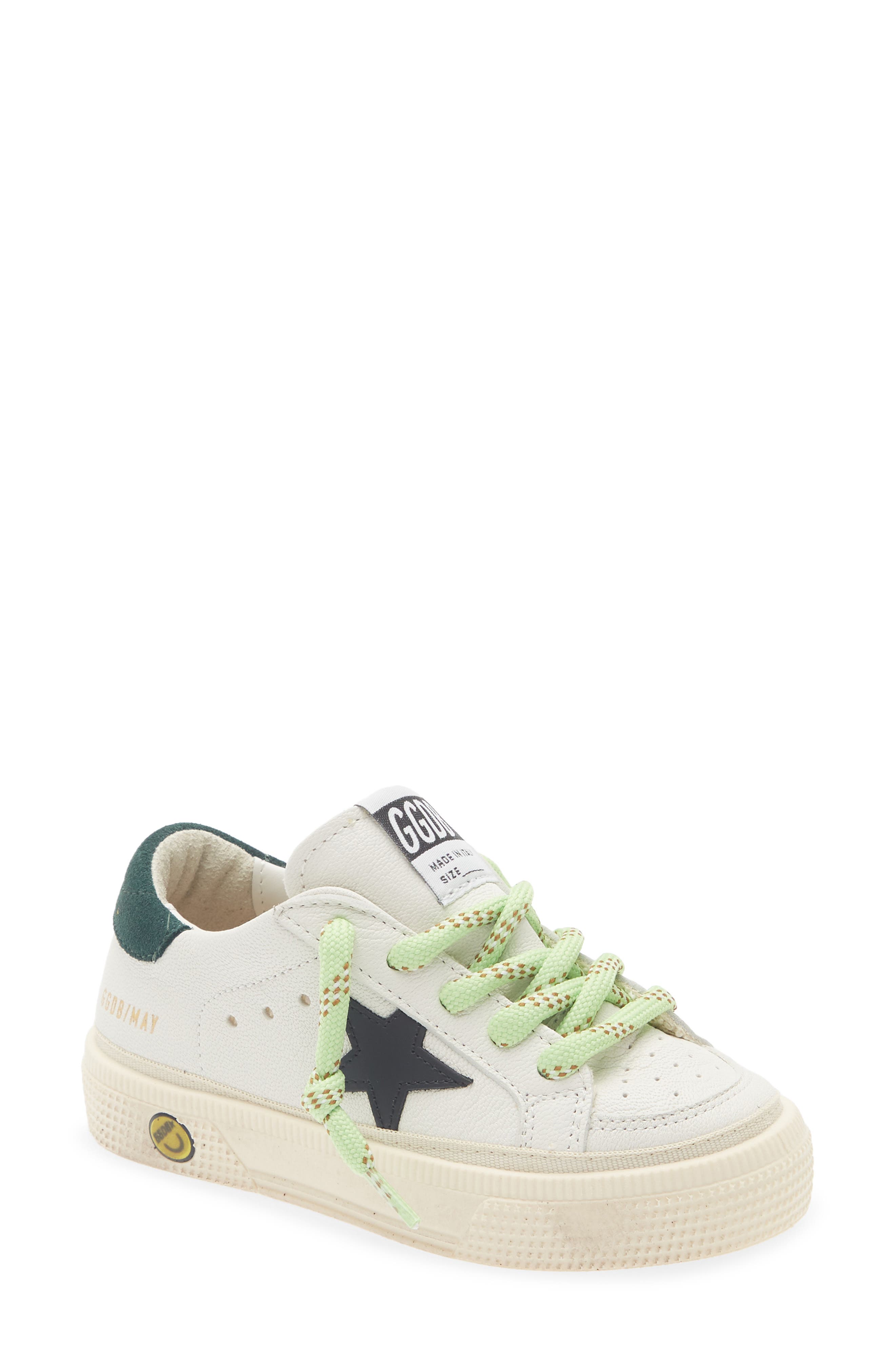 Kids' May Sneaker, Main, color, WHITE/ BLACK/ GREEN