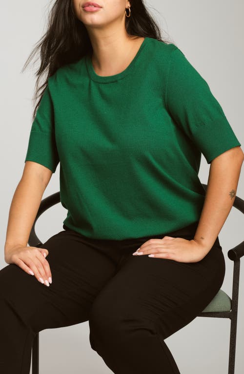 Universal Standard Rosie Short Sleeve Sweater In Green
