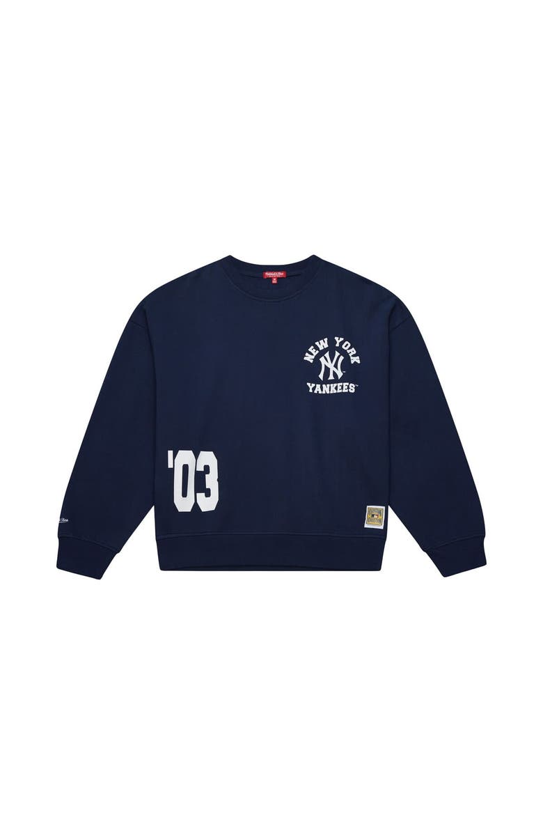 Mitchell & Ness Women's Mitchell & Ness  Navy New York Yankees Cooperstown Collection Crewneck Sweatshirt, Alternate, color, Navy