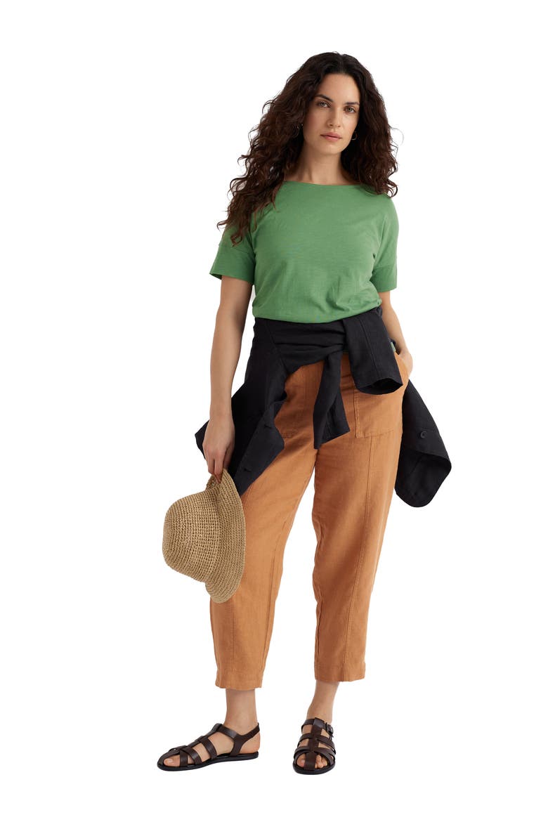 Saltings Cropped Linen Pants, Alternate, color, BASKET