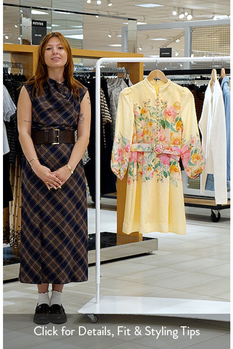 Floral Print Button Front Long Sleeve Dress video