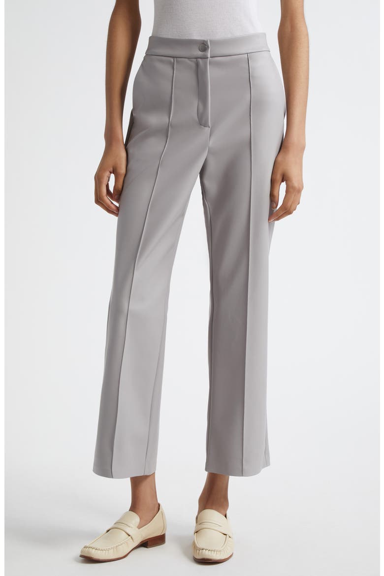 Sport Faux Leather Ankle Pants, Main, color, LIGHT GREY