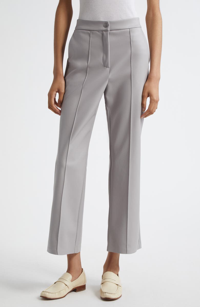 MM by Max Mara Sport Faux Leather Ankle Pants, Main, color, Light Grey