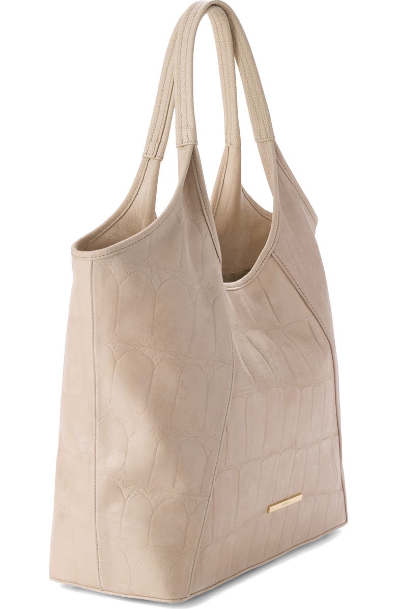 Brahmin Iona Croc Embossed Leather Tote, Alternate, color, Beige