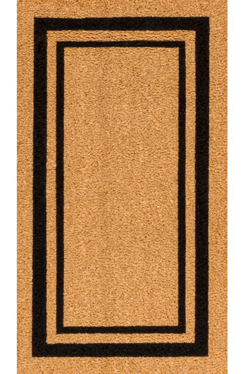 JONATHAN Y Peater Classic Casual Commerical Natural Coir Indoor/Outdoor Mat, Alternate, color, Natural Black Border