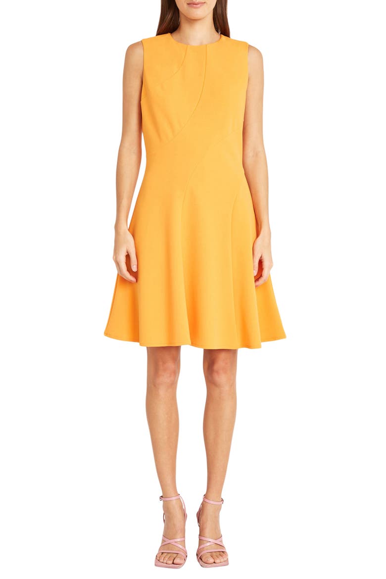 Sleeveless Fit & Flare Dress, Main, color, FLAME ORANGE