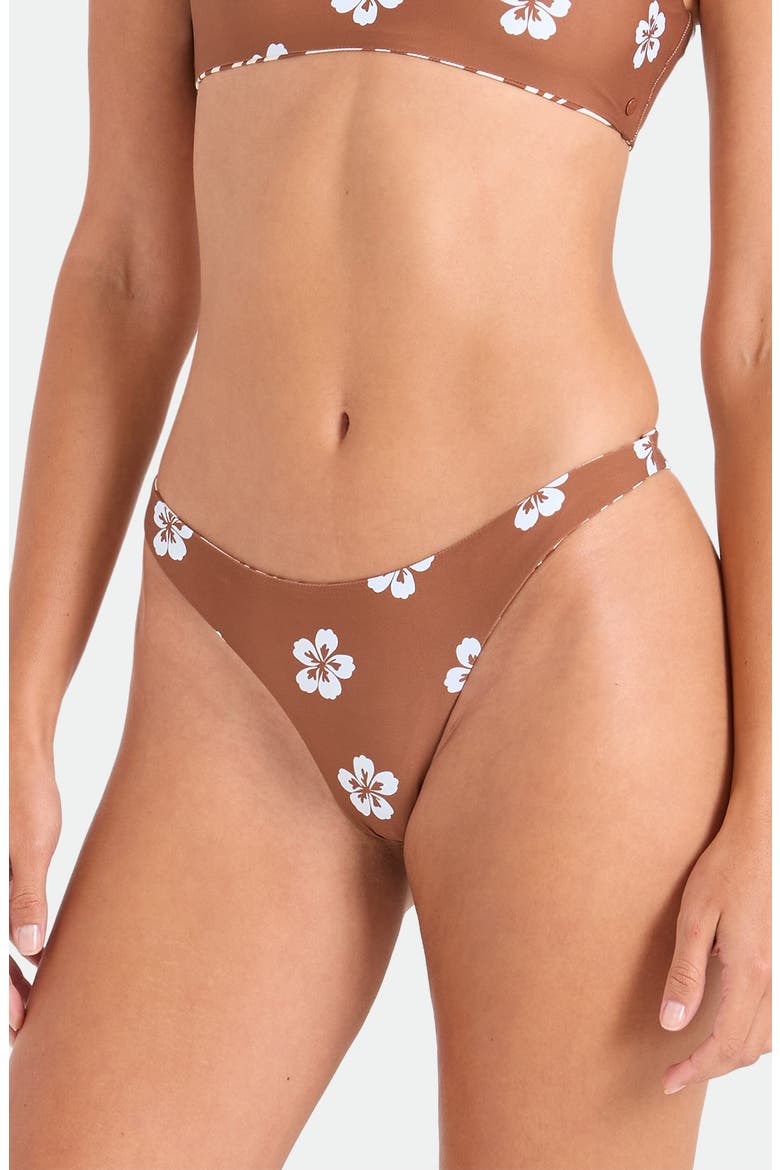 Coco Retro Bloom Reversible Bikini Bottoms, Alternate, color, DARK BROWN