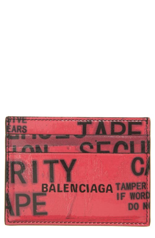 Balenciaga Tape Type Leather Card Holder In Multi