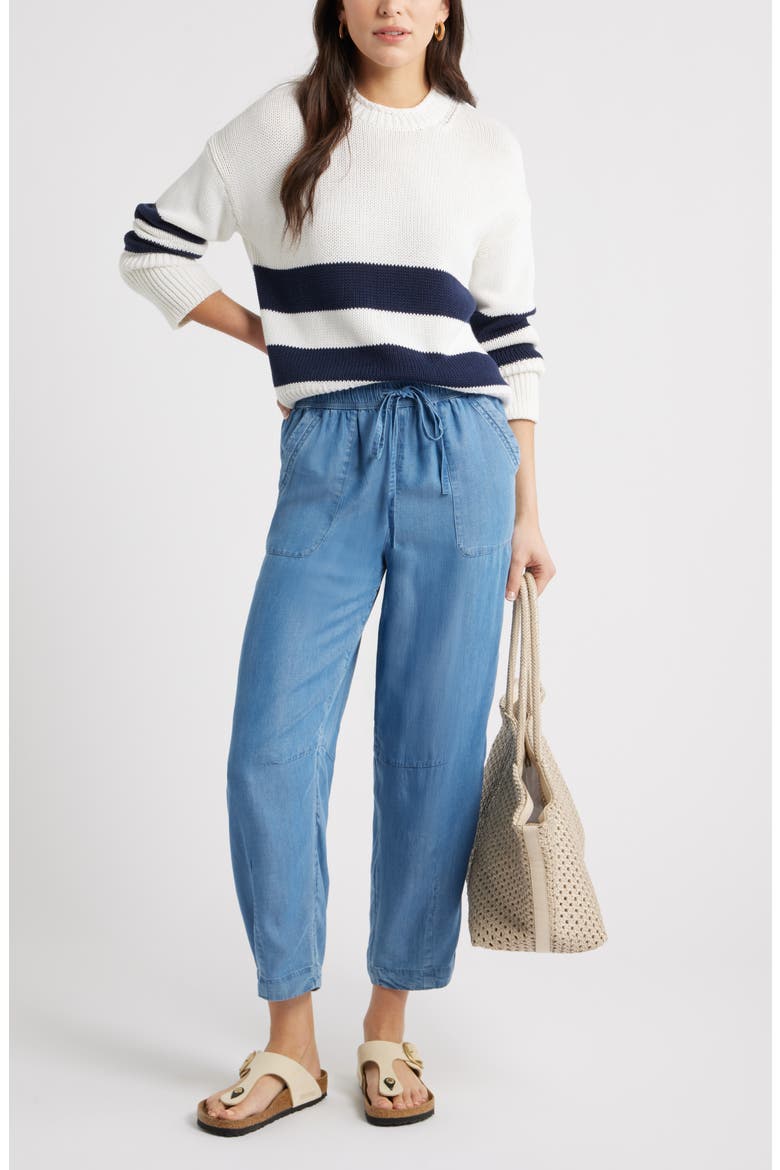 Ankle Drawstring Utility Pants, Alternate, color, MEDIUM WASH