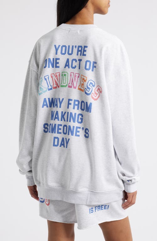 Shop The Mayfair Group Kindness Is Free Sweatshirt In Grey