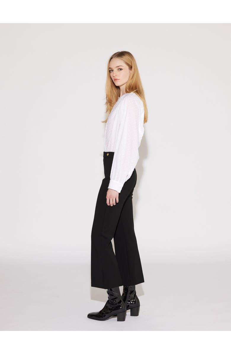 Callas Milano Lola High Density Crepe Stretch Cropped Flare Trouser, Alternate, color, Black