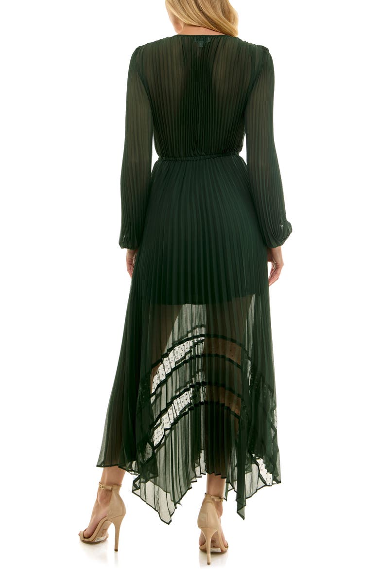 pleated chiffon dress with sleeves Azazie Marlo