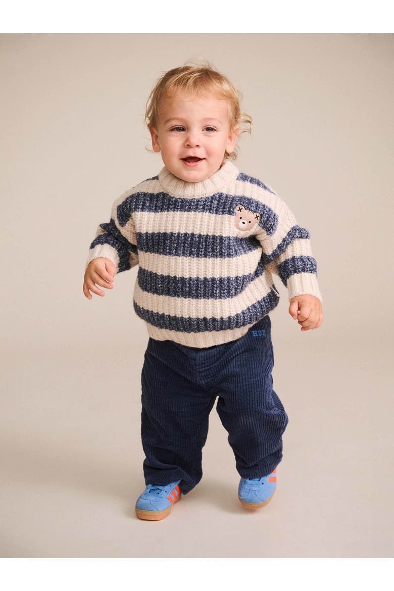 Ink Stripe Hux Emb Sponge Pullover, Alternate, color, Ink / Ecru