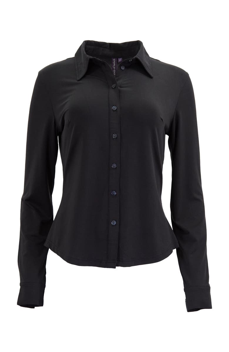 Lords of Harlech Stephanie Stretch Knit Shirt, Main, color, Black