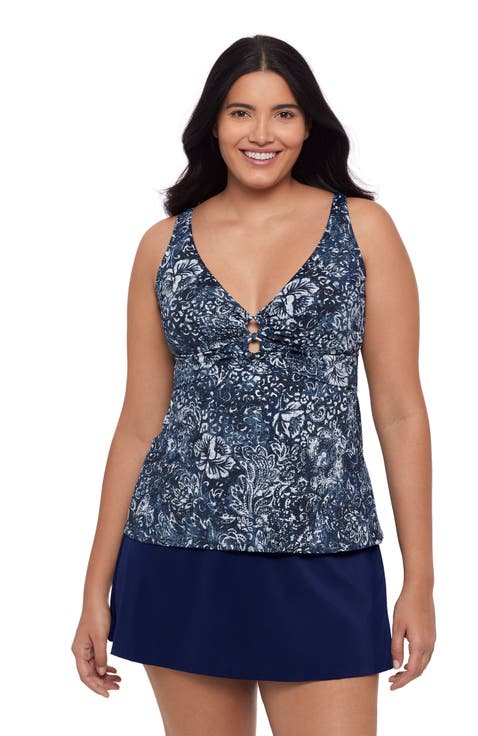 Molly Double Ring Plus Size Tankini Swimsuit Top