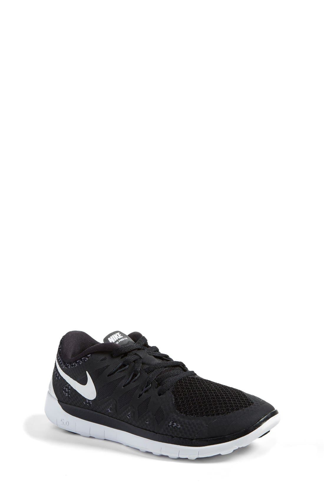 'Free 5.0' Running Shoe, Main, color, BLACK/ ANTHRACITE/ WHITE