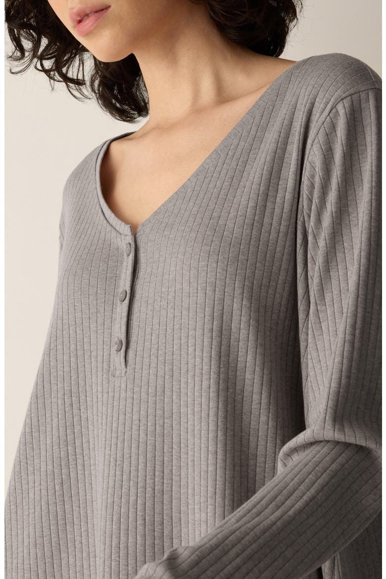 V-Neck Henley Nightgown, Alternate, color, TWINE