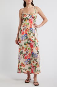 Marine Layer Paloma Postcard Print Dress
