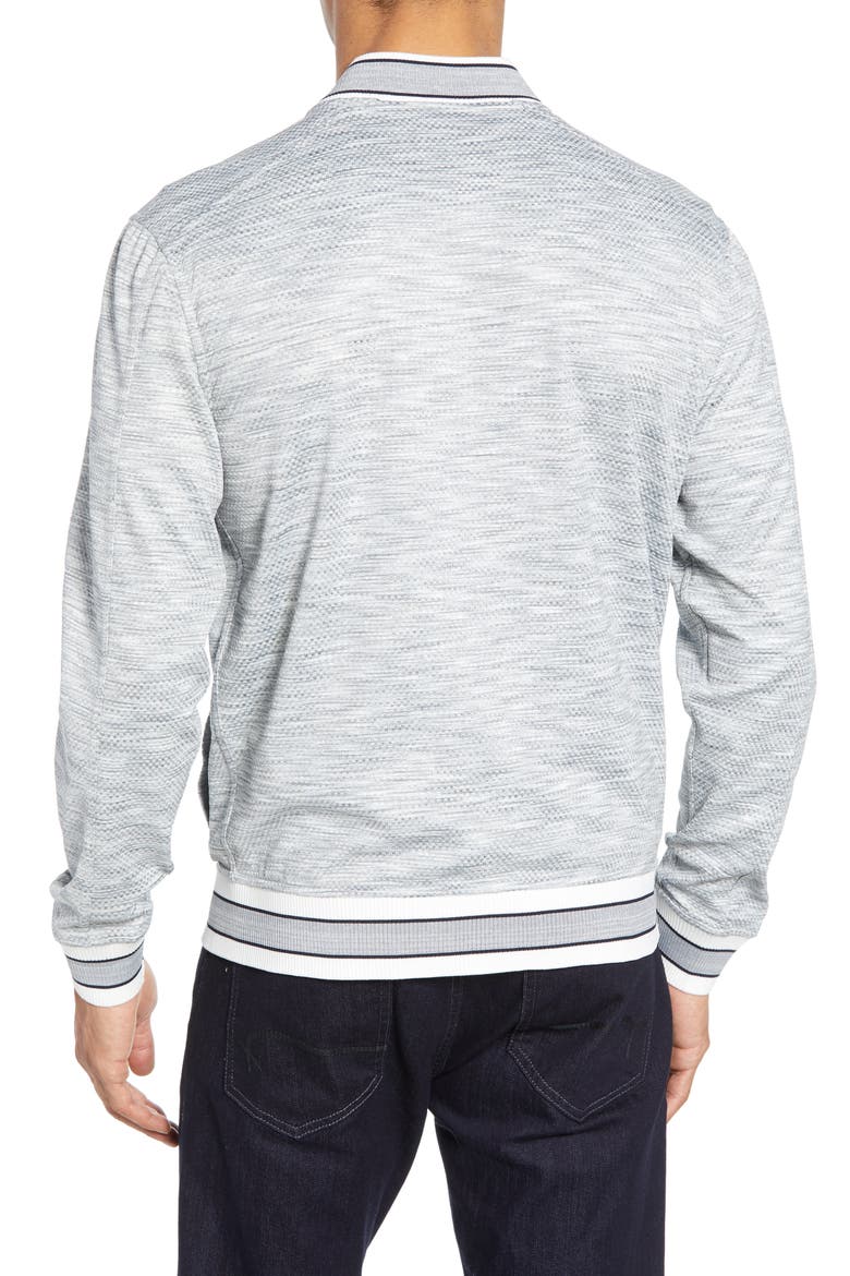 Slim Fit Reversible Bomber Jacket, Alternate, color, LIGHT GREY STRIPE