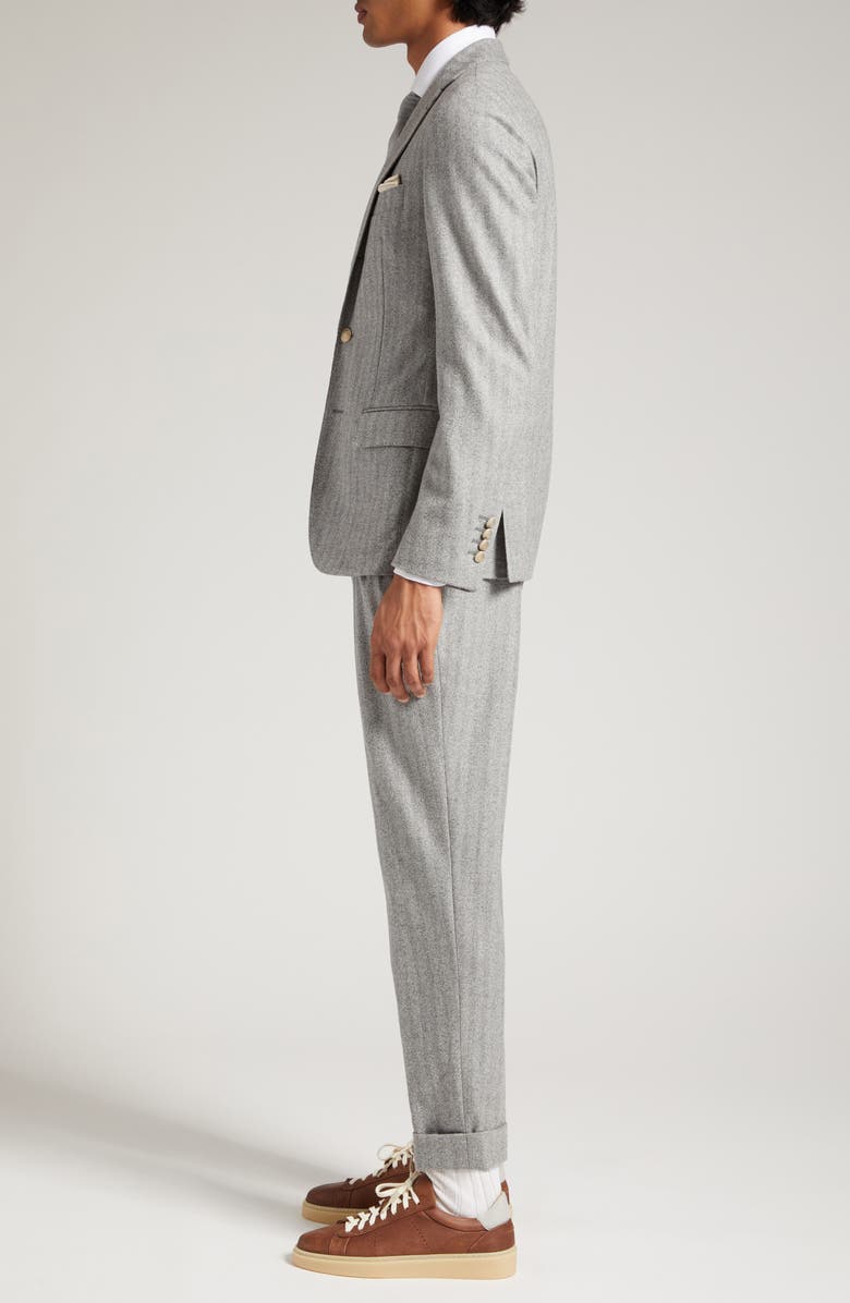 Eleventy Herringbone Virgin Wool Suit, Alternate, color,