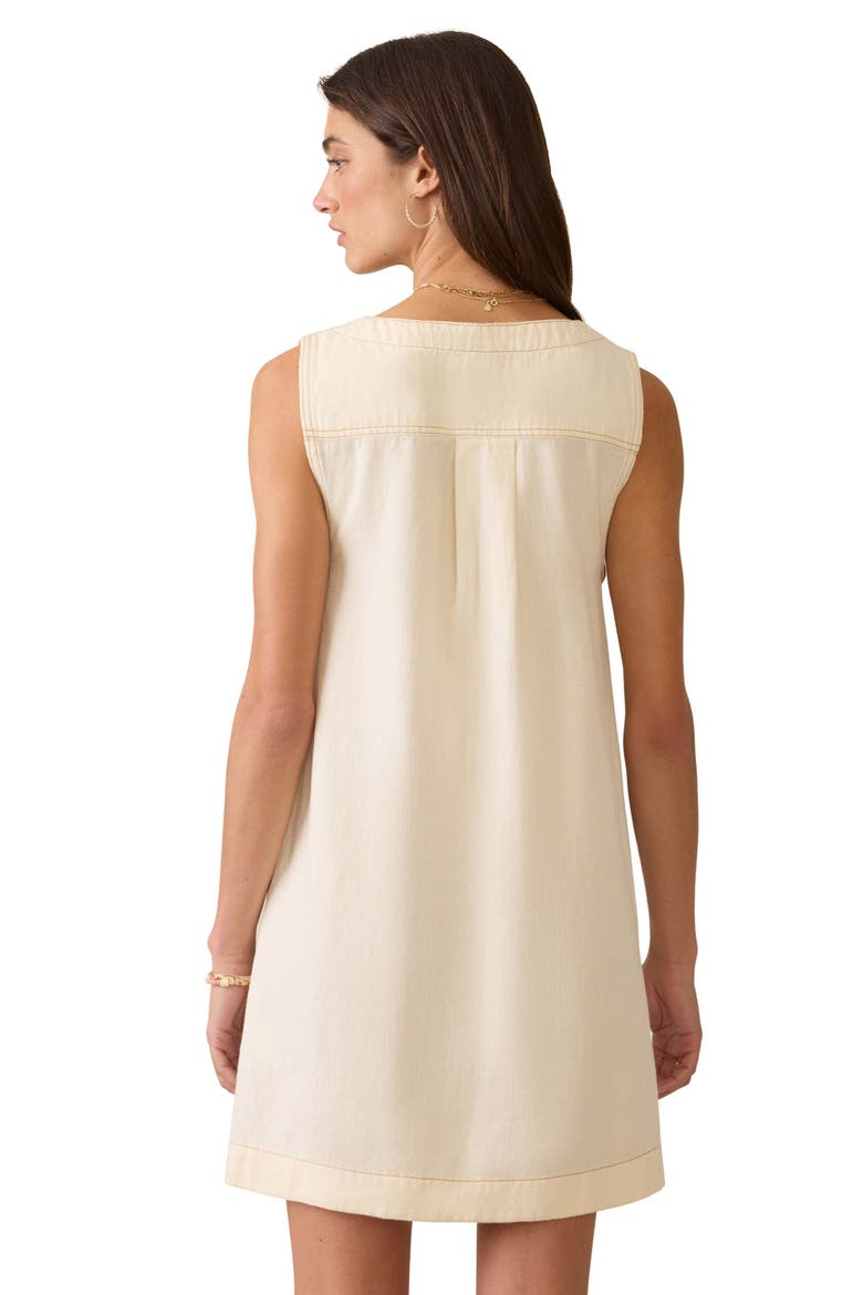 Malibu Organic Cotton & Linen Button-Up Minidress, Alternate, color, WHITE CLIFF WASH