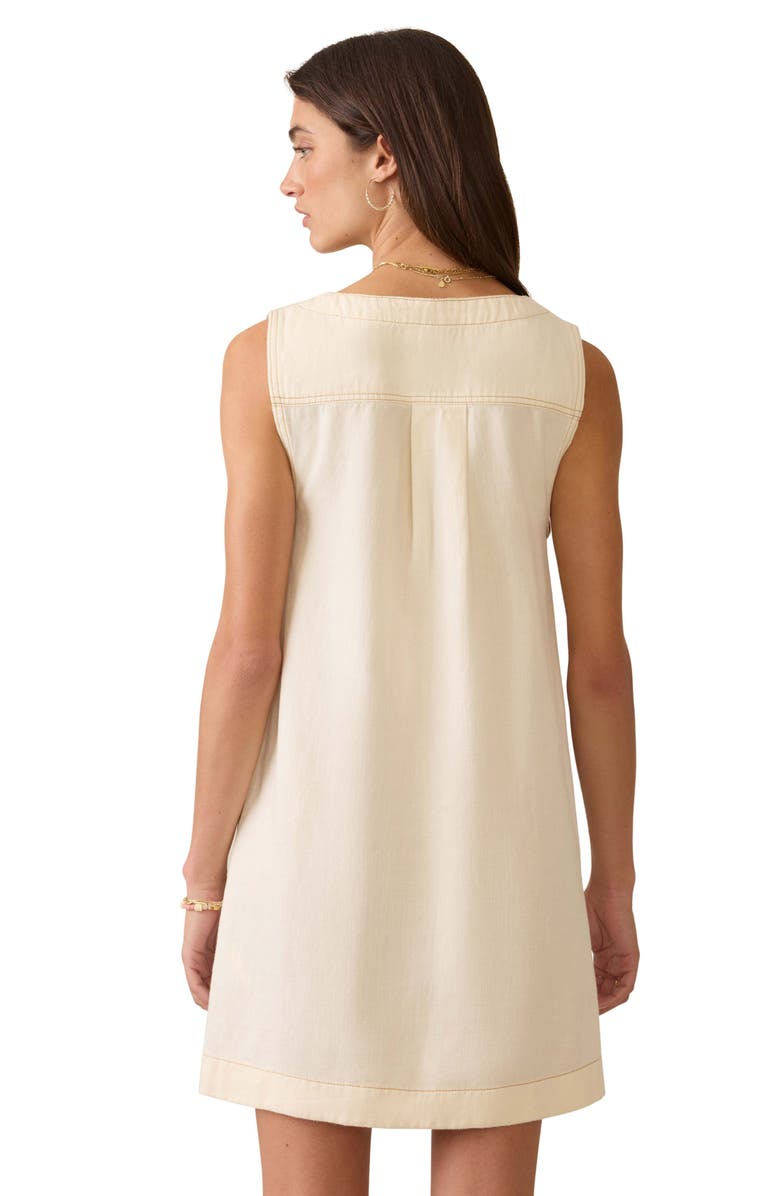 Faherty Malibu Organic Cotton & Linen Button-Up Minidress, Alternate, color, White Cliff Wash