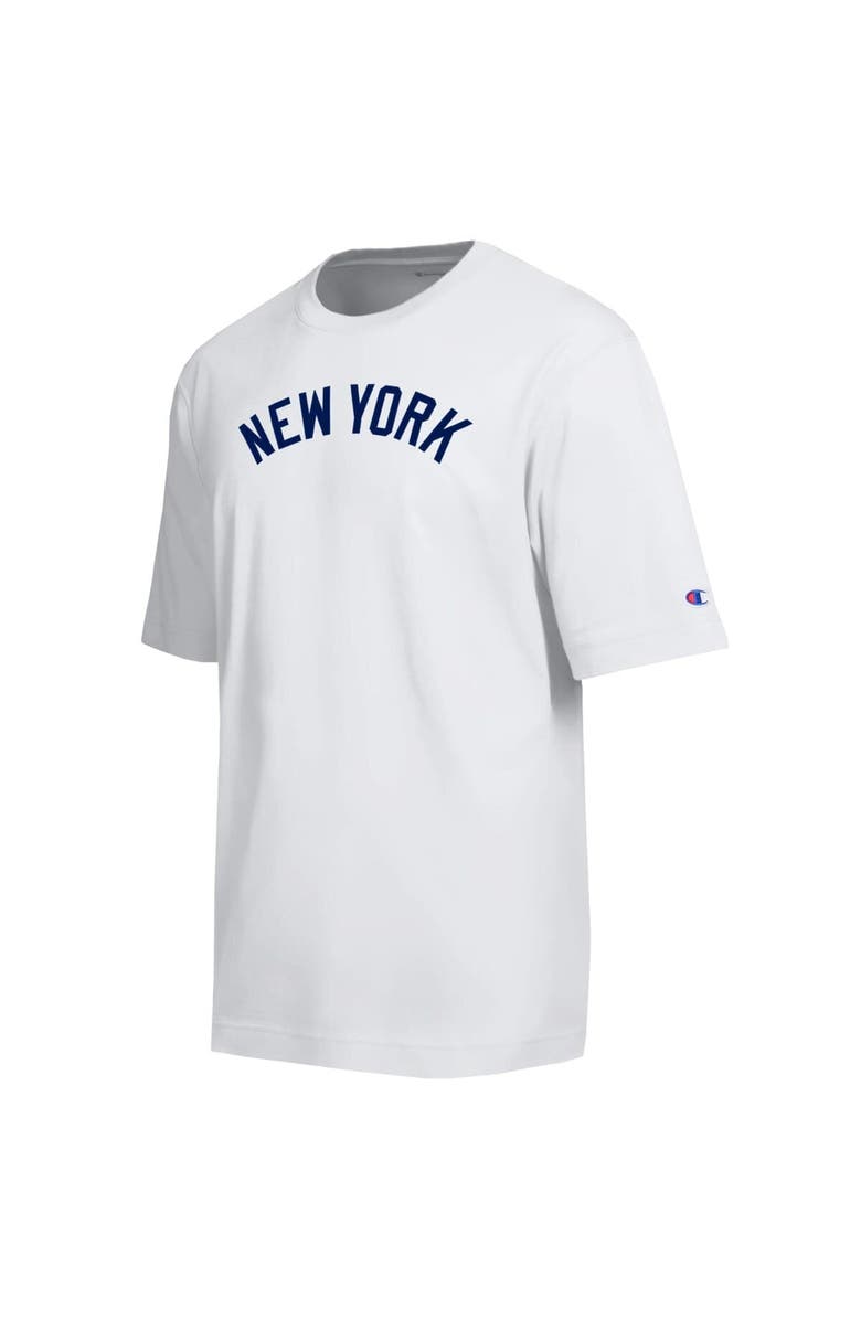 Champion Men's Champion White New York Yankees All Star Arched Chenille Wordmark T-Shirt, Alternate, color, White
