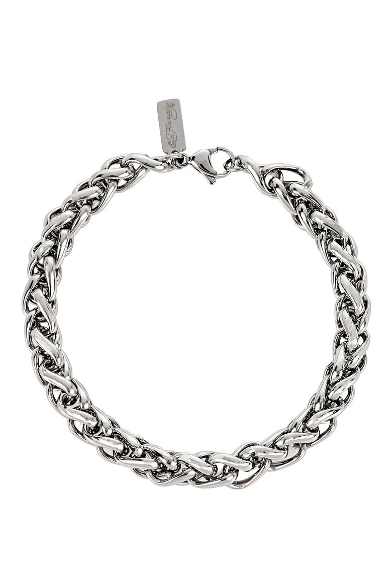 Men's Interlinked Bracelet, Main, color, SILVER