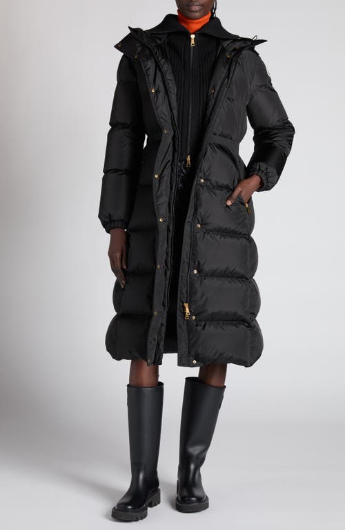 Moncler Chamer Long Coat In Black
