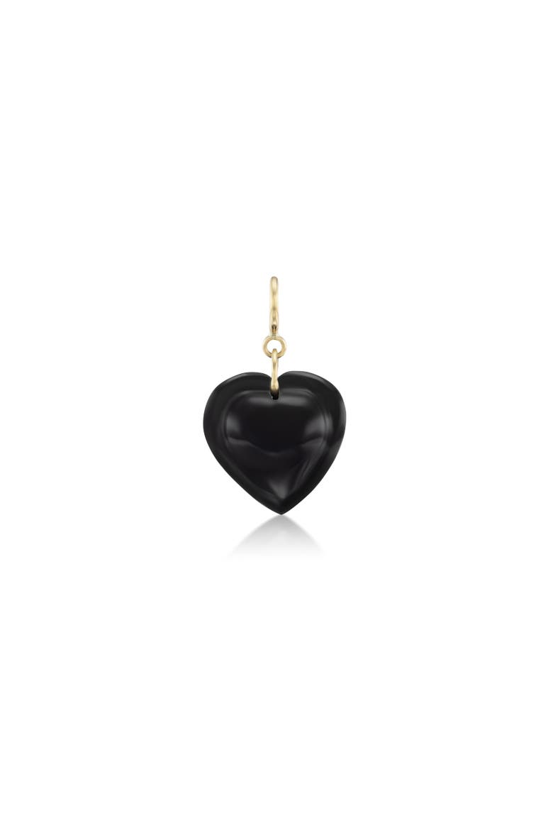 Black Onyx Hand-Carved Heart Charm, Main, color, Black Onyx