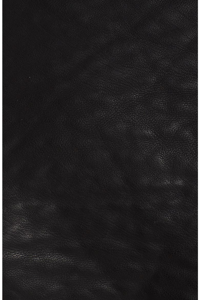 Andrew Marc Beverly Faux Leather Jacket with Faux Fur Trim, Alternate, color, BLACK