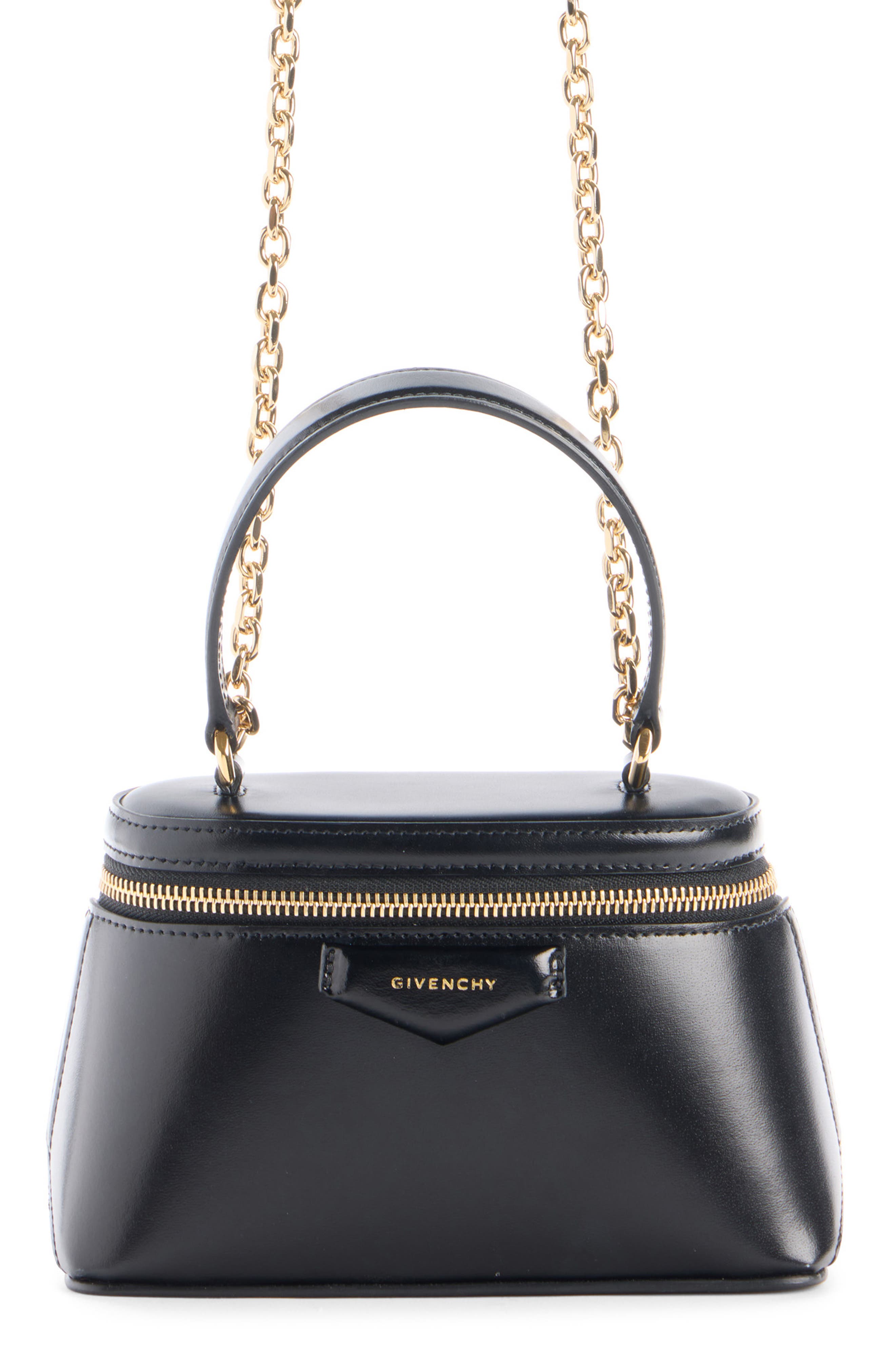 Givenchy Mini Antigona Vanity Leather Handbag, Main, color, 001-Black